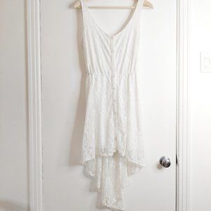 HeartSoul white button-front lace dress